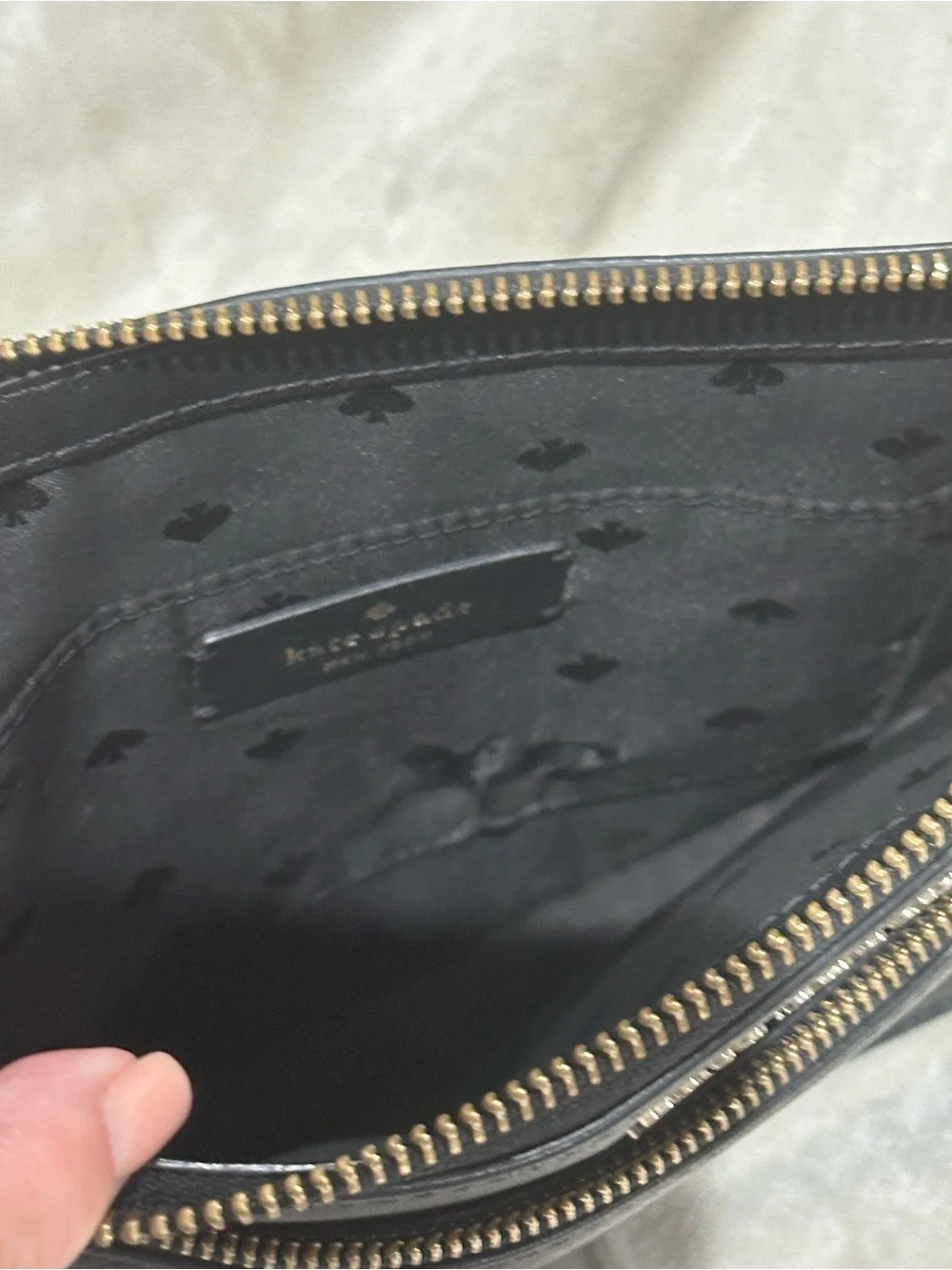kate spade Black Saffiano Leather Crossbody with Gold Hardware